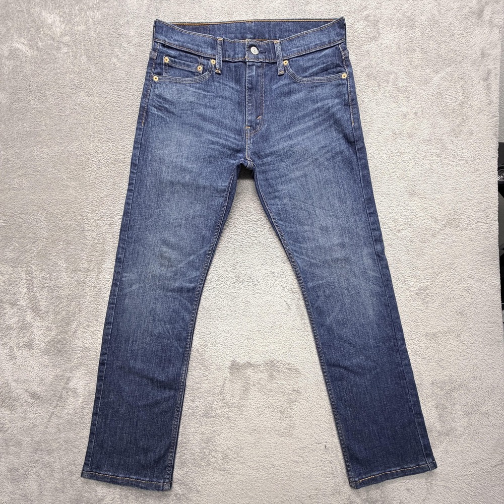Levis 513 Jeans Mens Measured 32x30 Blue Medium Wash Slim Straight Denim Zip Fly